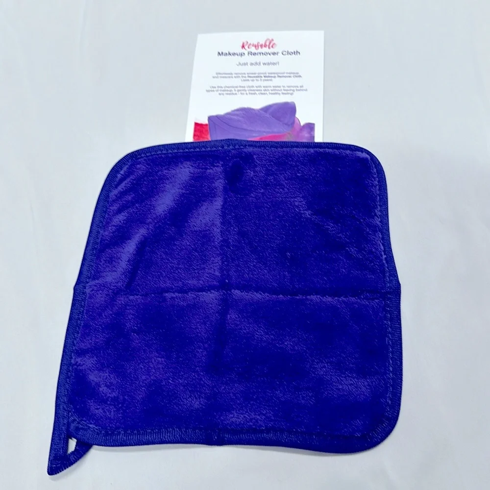 Reusable Makeup Remover Face Cloth Purple Microfiberber